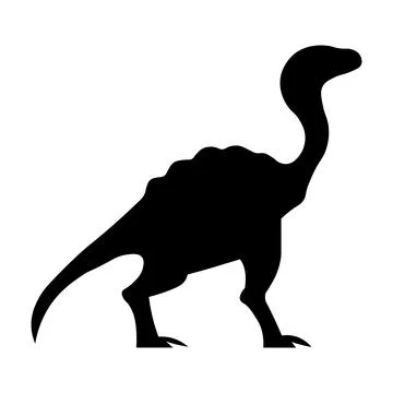 Dinosaur black vector icon on white background Stock Illustration