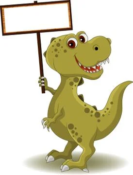 Dinosaur with blank sign Stock-Illustration