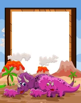 Dinosaur with blank sign Stock-Illustration