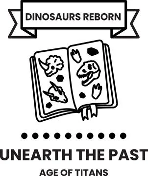 Dinosaur born is the title of the image in the style of sign illustrations Stock Illustration