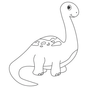 Dinosaur brachiosaurus contour Stock Illustration