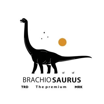 Dinosaur brachiosaurus logo Stock Illustration