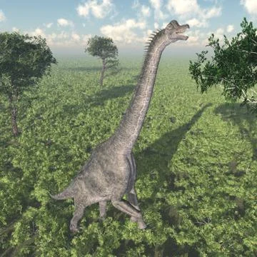 Dinosaur Brachiosaurus standing upright Stock Illustration