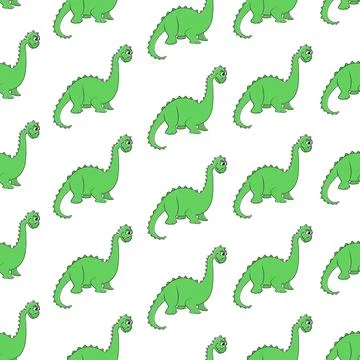 Dinosaur, a cartoon character. Seamless pattern for texture, textiles, packag Stock Illustration