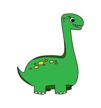 Dinosaur character Vector color doodle illustration isolated on white Stock Illustration