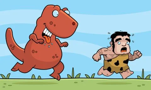 Dinosaur Chasing Stock Illustration