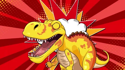 Dinosaur Comic Explosion Stock Footage 281402010