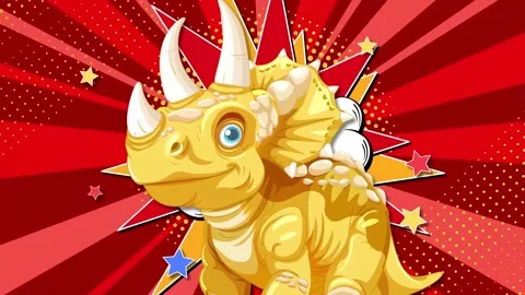 Dinosaur Comic Explosion Stock Footage 281402046