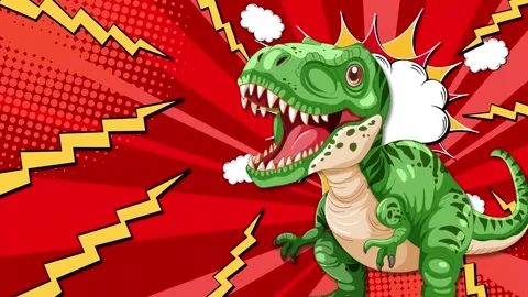 Dinosaur Comic Explosion Stock Footage 281402051