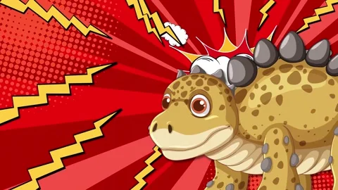 Dinosaur Comic Explosion Stock Footage 292228337