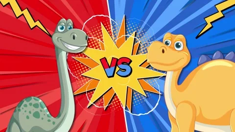 Dinosaur Comic Showdown Stock Footage 292228388