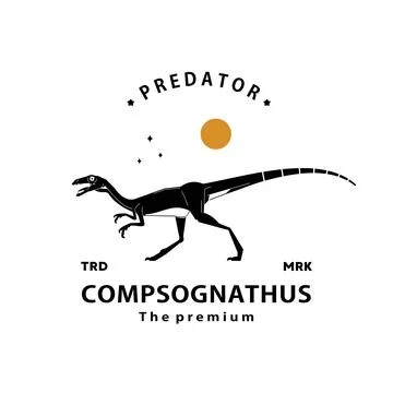 Dinosaur compsognathus logo Stock Illustration