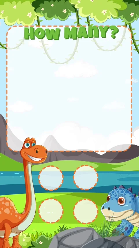 Dinosaur Counting Game Animation with Interactive Elements Video stock 311555401