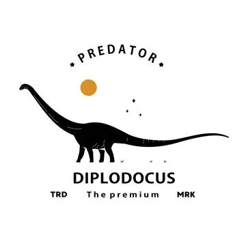 Dinosaur diplodocus logo Stock Illustration