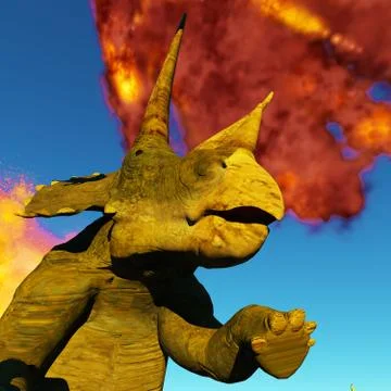 Dinosaur doomsday 3d rendering Stock Illustration