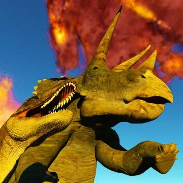 Dinosaur doomsday 3d rendering Stock Illustration