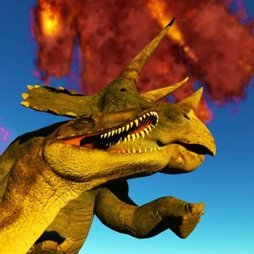 Dinosaur doomsday 3d rendering Stock-Illustration