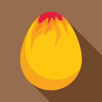 Dinosaur egg hatching with lava cracks appearing on surface Stock Illustration