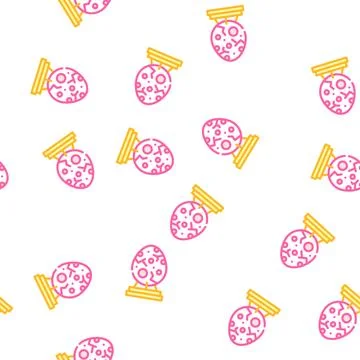 Dinosaur egg museum exhibit vector seamless pattern 스톡 일러스트