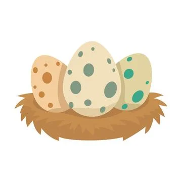 Dinosaur Eggs in Nest Vector Illustration Stock Illustration