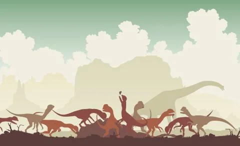 Dinosaur feast Illustrazione stock