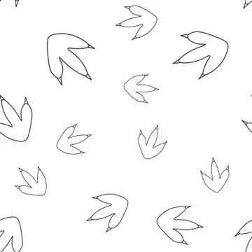 Dinosaur footprint contour seamless pattern Stock Illustration