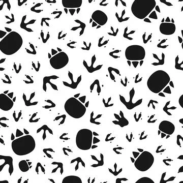 Dinosaur footprint, seamless pattern background Stock Illustration