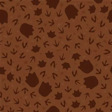 Dinosaur footprint seamless pattern, background 스톡 일러스트