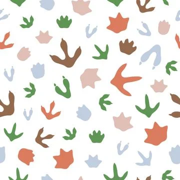 Dinosaur footprints seamless pattern background Stock Illustration