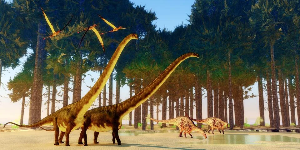 Dinosaur Forest Clearing Stock Illustration