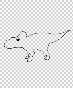 Dinosaur Four Legged Side View standing eye tail line Stock Illustration