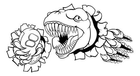 Dinosaur Gamer Video Game Controller Mascot Stock Illustration