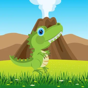 Dinosaur on glade Stock Illustration