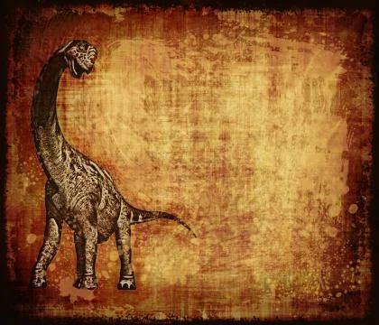 Dinosaur Grunge Parchment Stock Illustration
