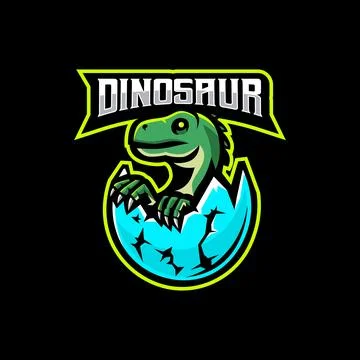Dinosaur hatching mascot logo Stock Illustration