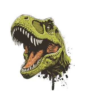Dinosaur Head Grunge Vector Illustration Stock Illustration