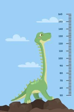 Dinosaur height chart. Ilustração Stock