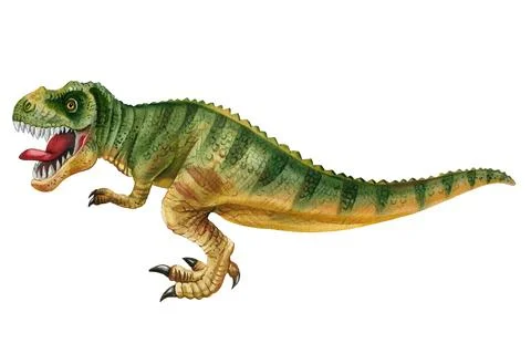 Dinosaur isolated on white background. Hand painted watercolor dinosaurs Stock Illustration