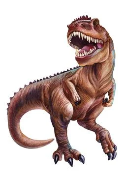 Dinosaur isolated on white background. Hand painted watercolor dinosaurs Stock Illustration