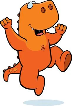 Dinosaur Jumping Stock Illustration