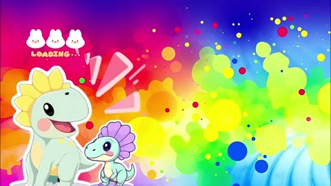 Dinosaur Loading Screen Cartoon Animation Background Video Stock Footage 301360625