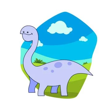 Dinosaur Long Neck Vector Illustration Background Stock Illustration