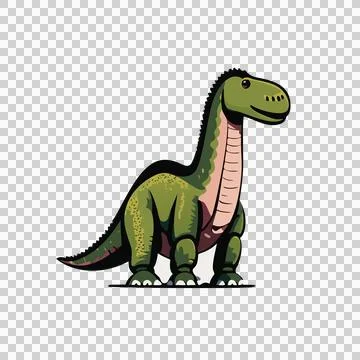 Dinosaur Long Necked Silhouette Shape standing neck tail Stock Illustration