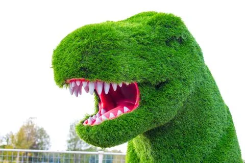 Dinosaur made of artificial grass Stock Photos