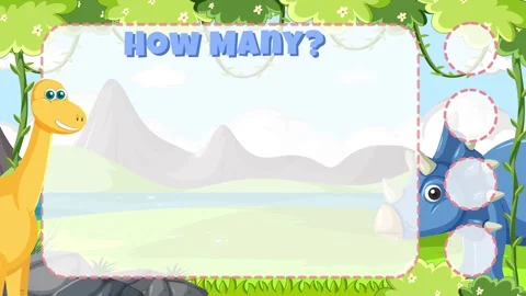 Dinosaur Math Game: Counting with Animated Friends Stock Footage 312248922