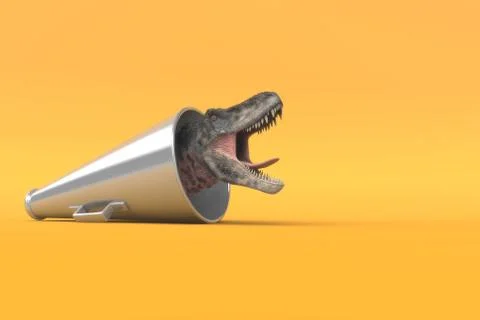 Dinosaur in a megaphone Illustrazione stock