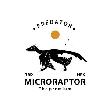 Dinosaur microraptor logo Stock Illustration