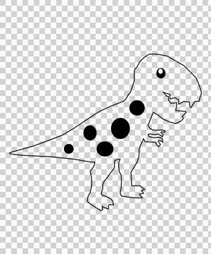 Dinosaur Outline With Spotted Pattern walking body spots Stock Illustration