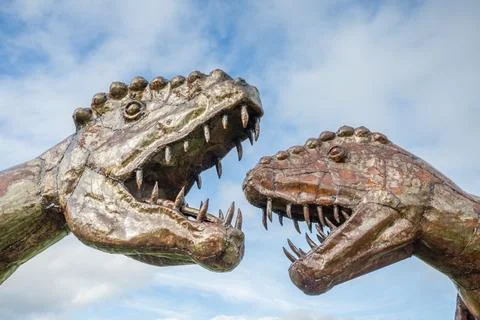 Dinosaur pair sculpture Stock Photos