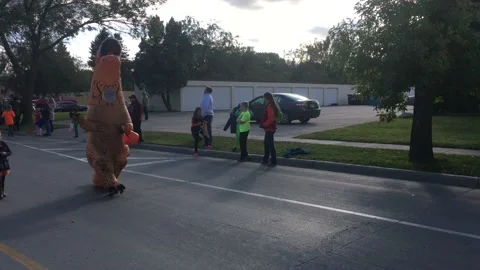 Dinosaur in Parade Pan Video stock 117140260